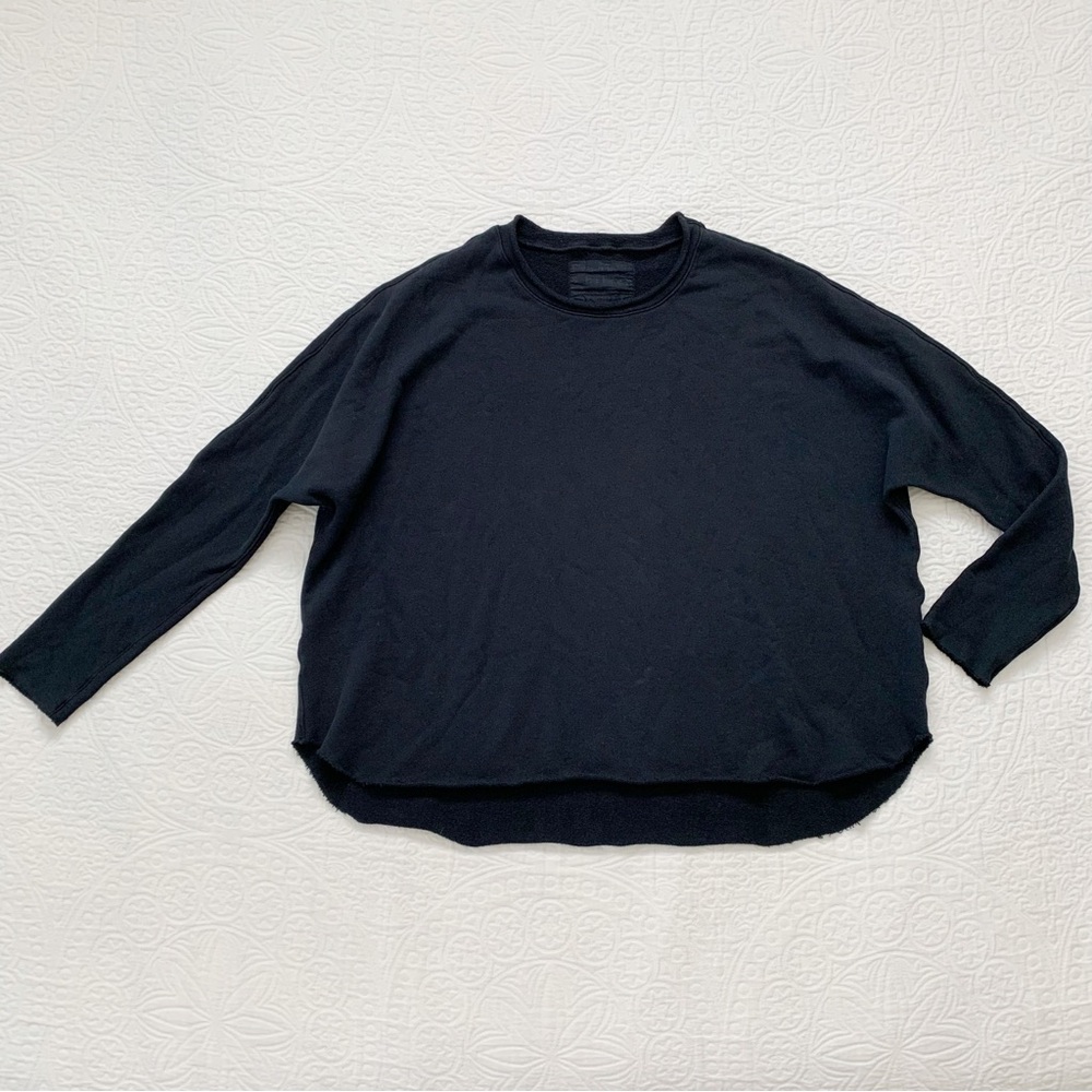 Frank & Eileen Anna Triple Fleece Long-Sleeve Capelet, Black - Picture 4 of 9